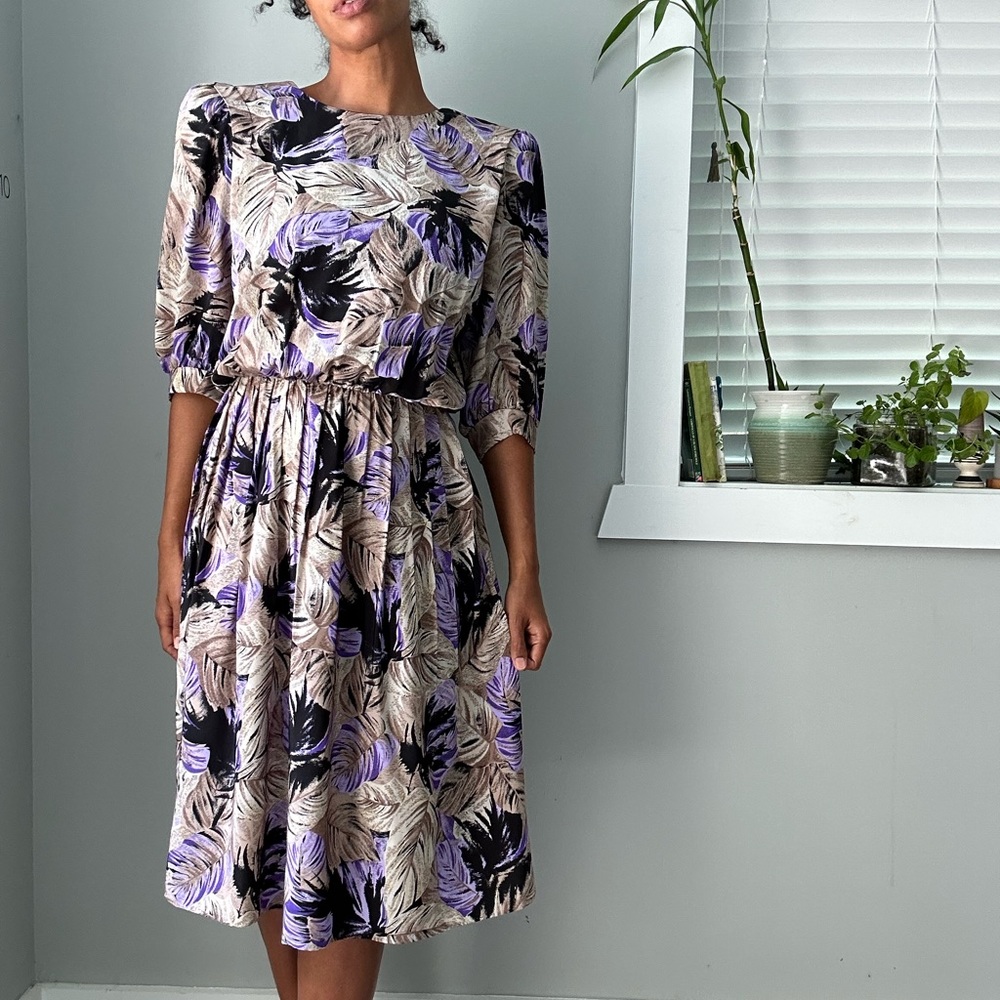 Tropical print vintage dress - Picture 5 of 7